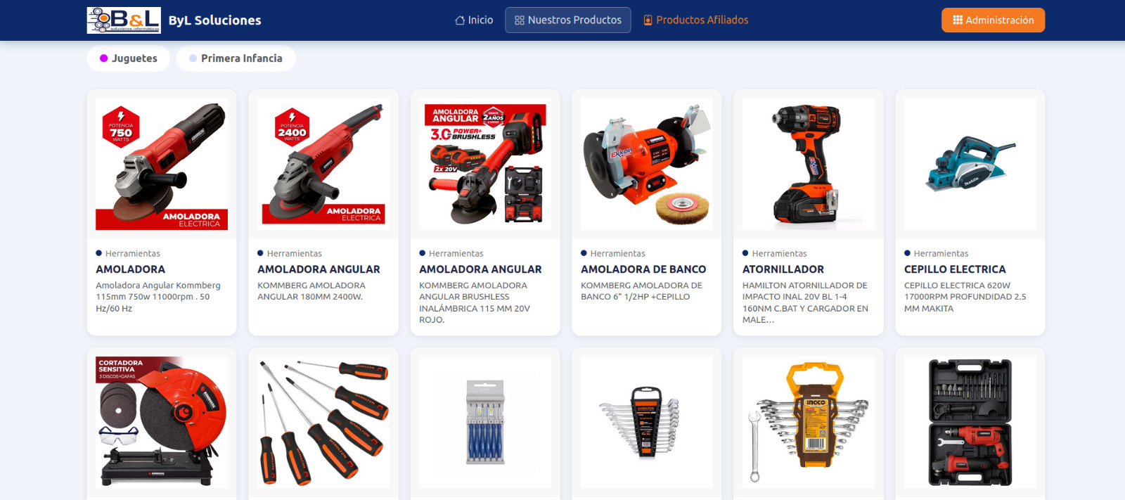 Sitio web de ByL Soluciones