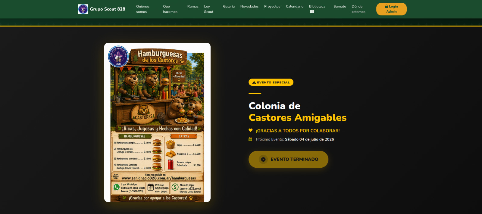 Sitio web de San Ignacio 828